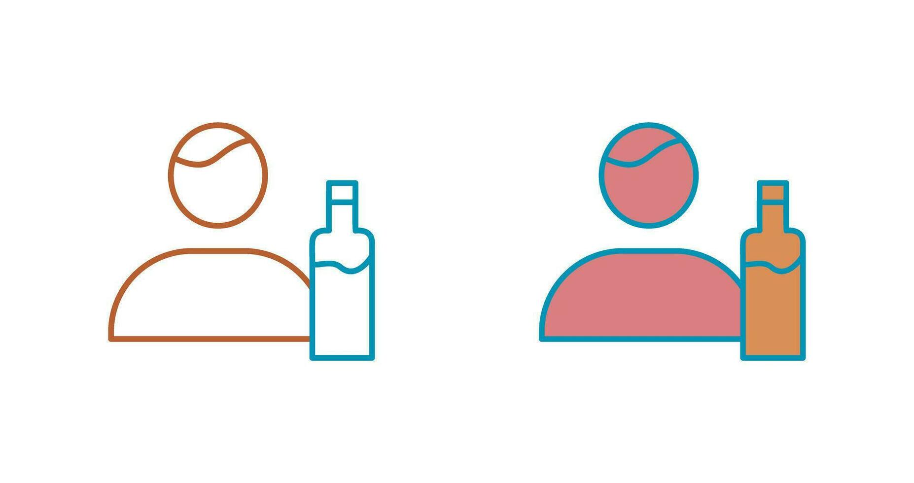 Unique Man And Drink Vector Icon