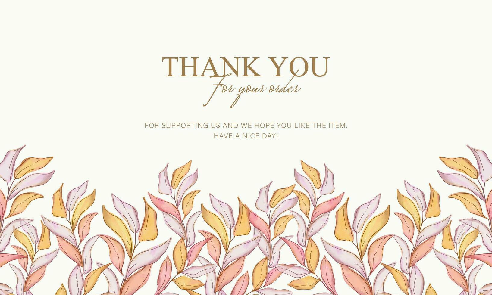thank you card. greeting card with colorful floral background vector