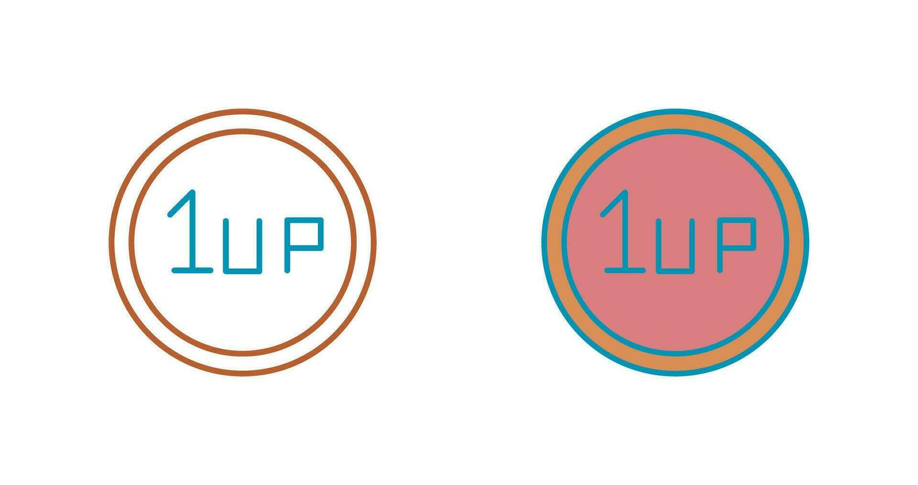 Unique 1UP Vector Icon