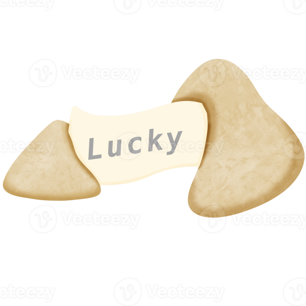 Fortune cookie with lucky message png