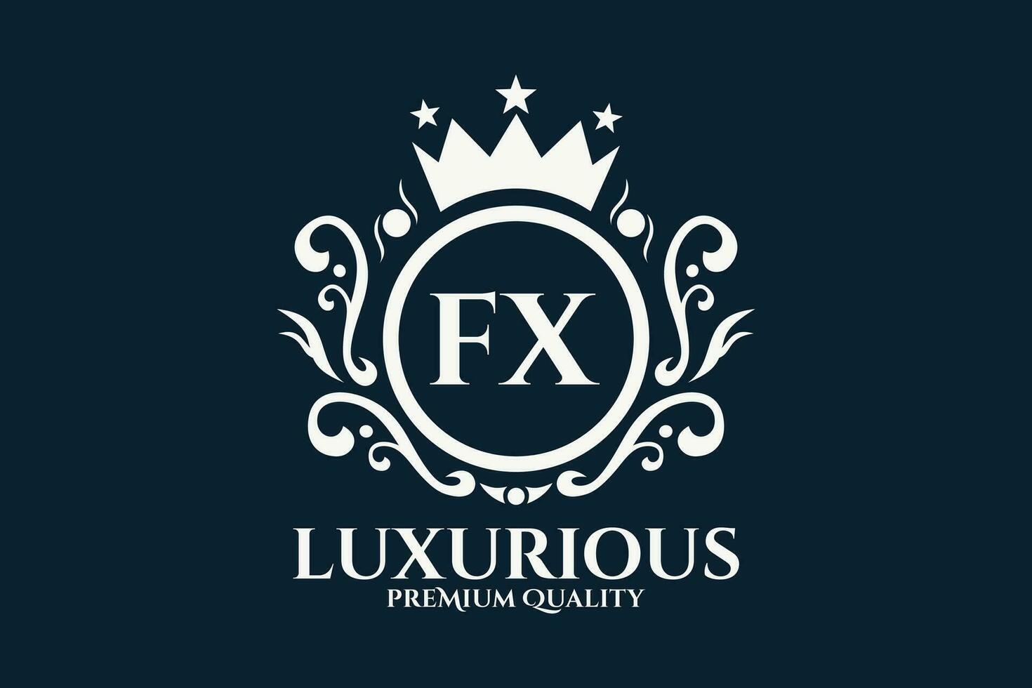 Initial  Letter FX Royal Luxury Logo template in vector art for luxurious branding  vector illustration.