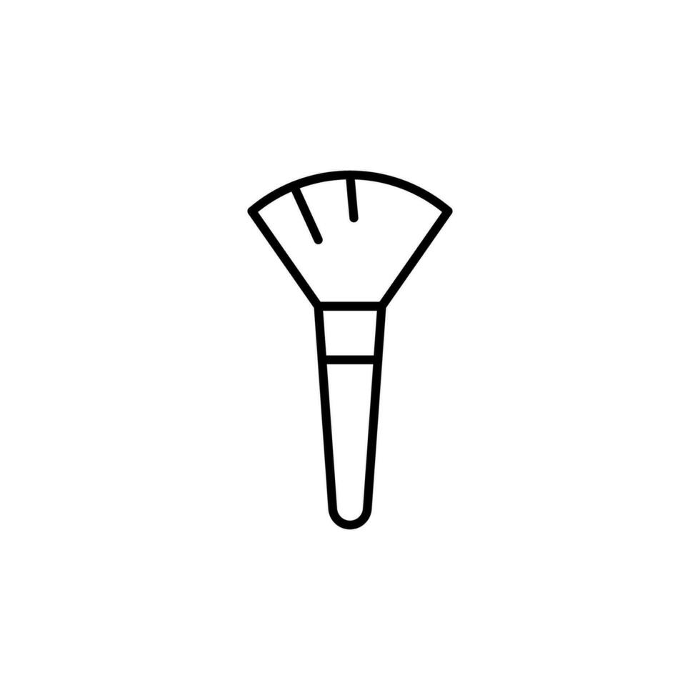 Makeup brush Simple Outline Symbol for Web Sites. Suitable for books, stores, shops. Editable stroke in minimalistic outline style. Symbol for design vector
