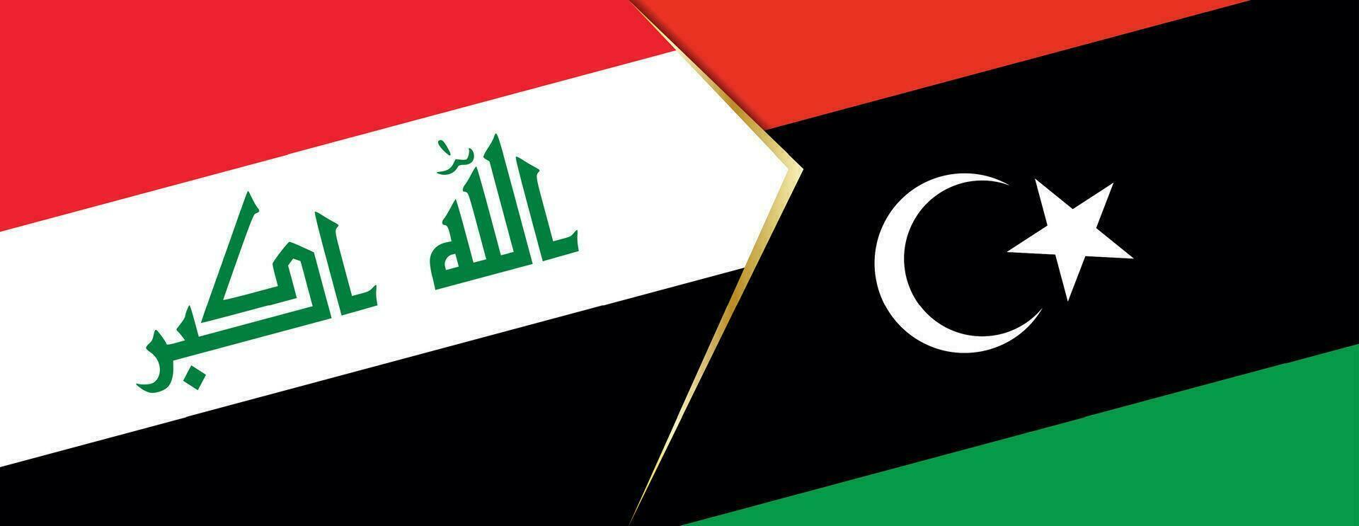 Iraq and Libya flags, two vector flags.