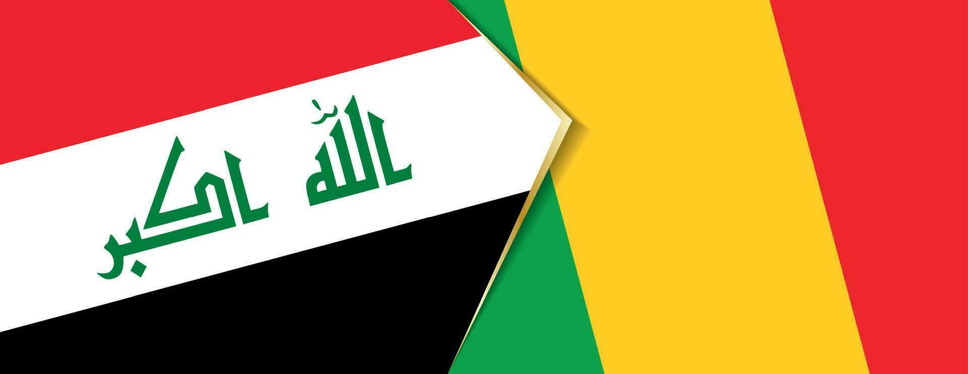 Iraq and Mali flags, two vector flags.