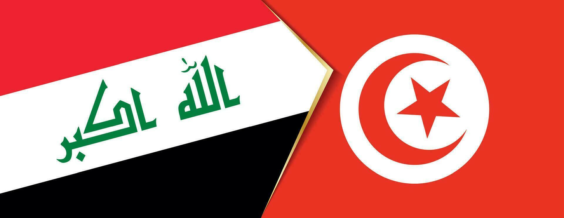 Iraq and Tunisia flags, two vector flags.