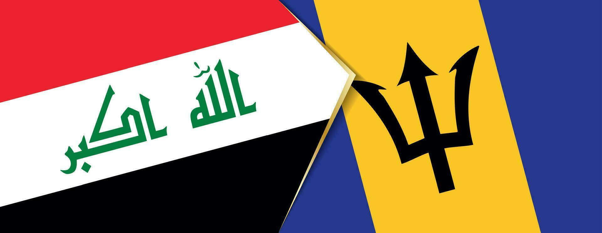 Iraq and Barbados flags, two vector flags.