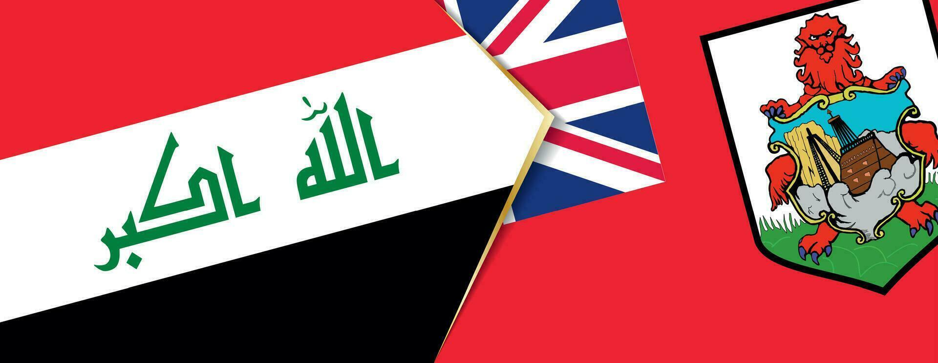 Irak y islas Bermudas banderas, dos vector banderas