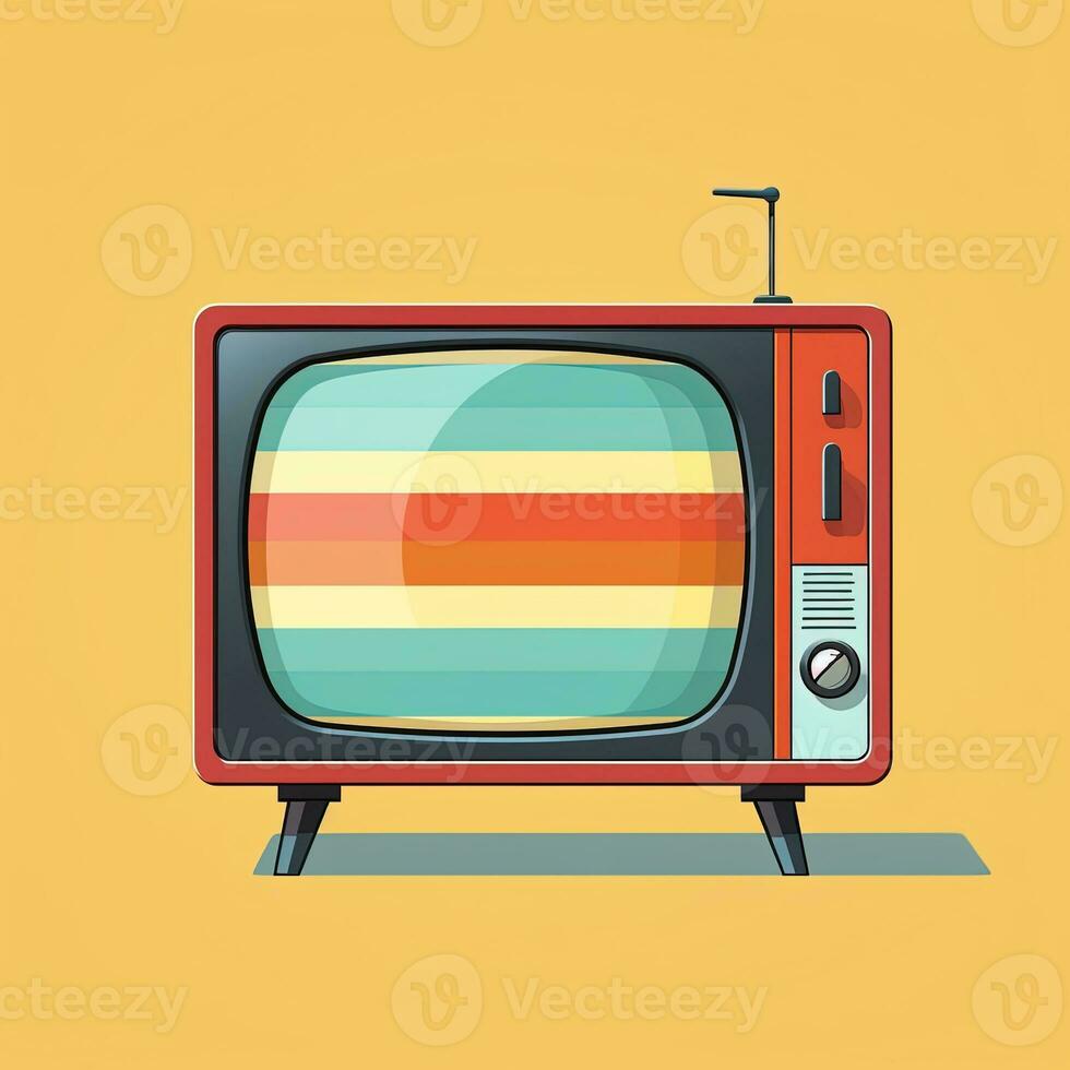 No signal tv illustration. Retro colorful image Generative AI photo