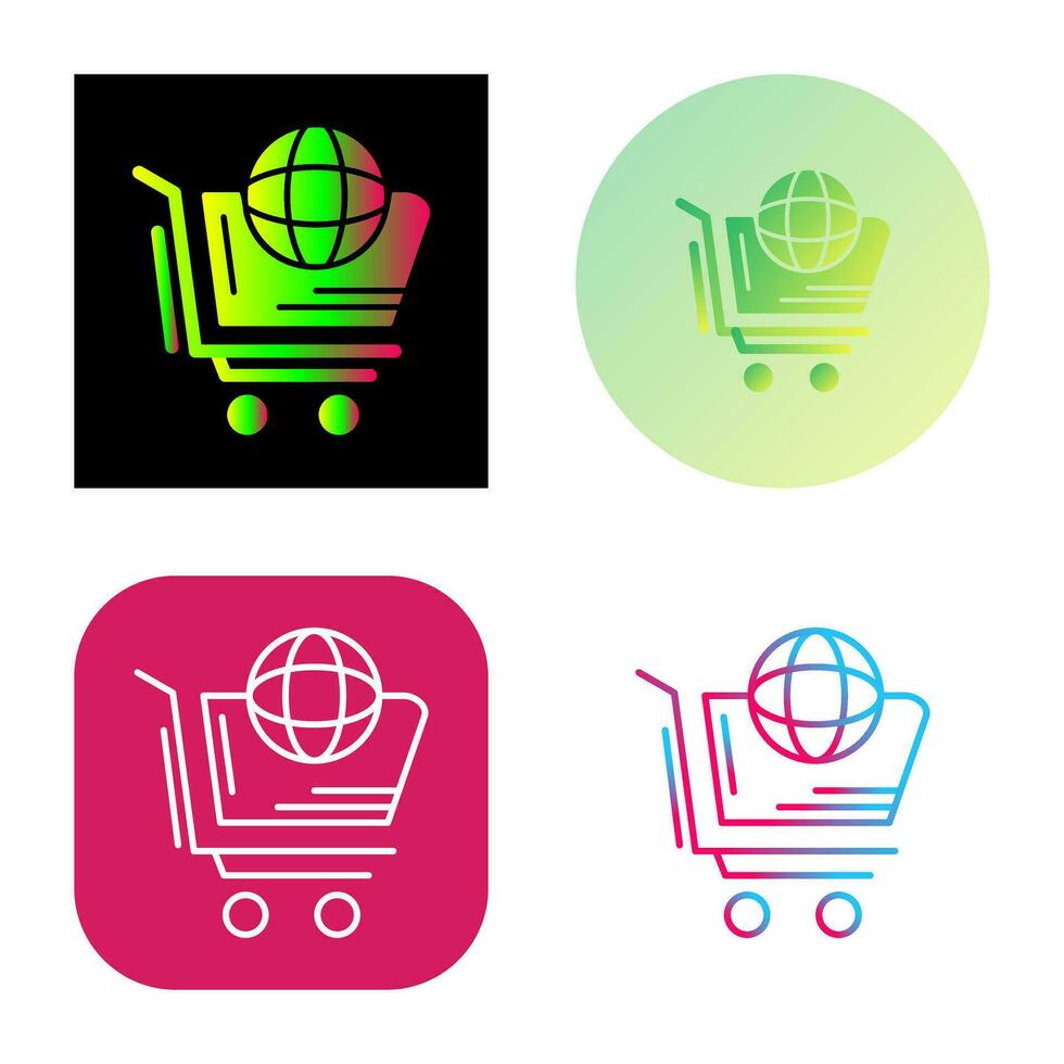 icono de vector de compras del mundo