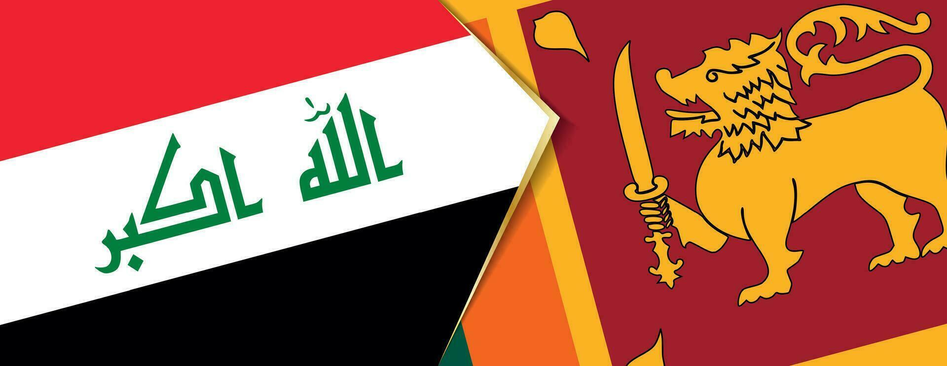 Iraq and Sri Lanka flags, two vector flags.