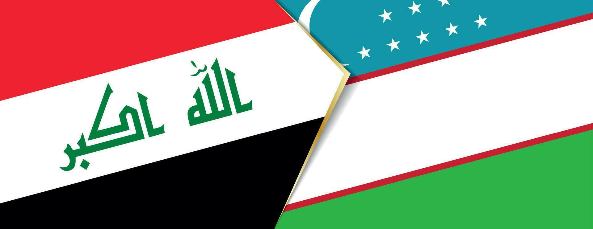 Irak y Uzbekistán banderas, dos vector banderas