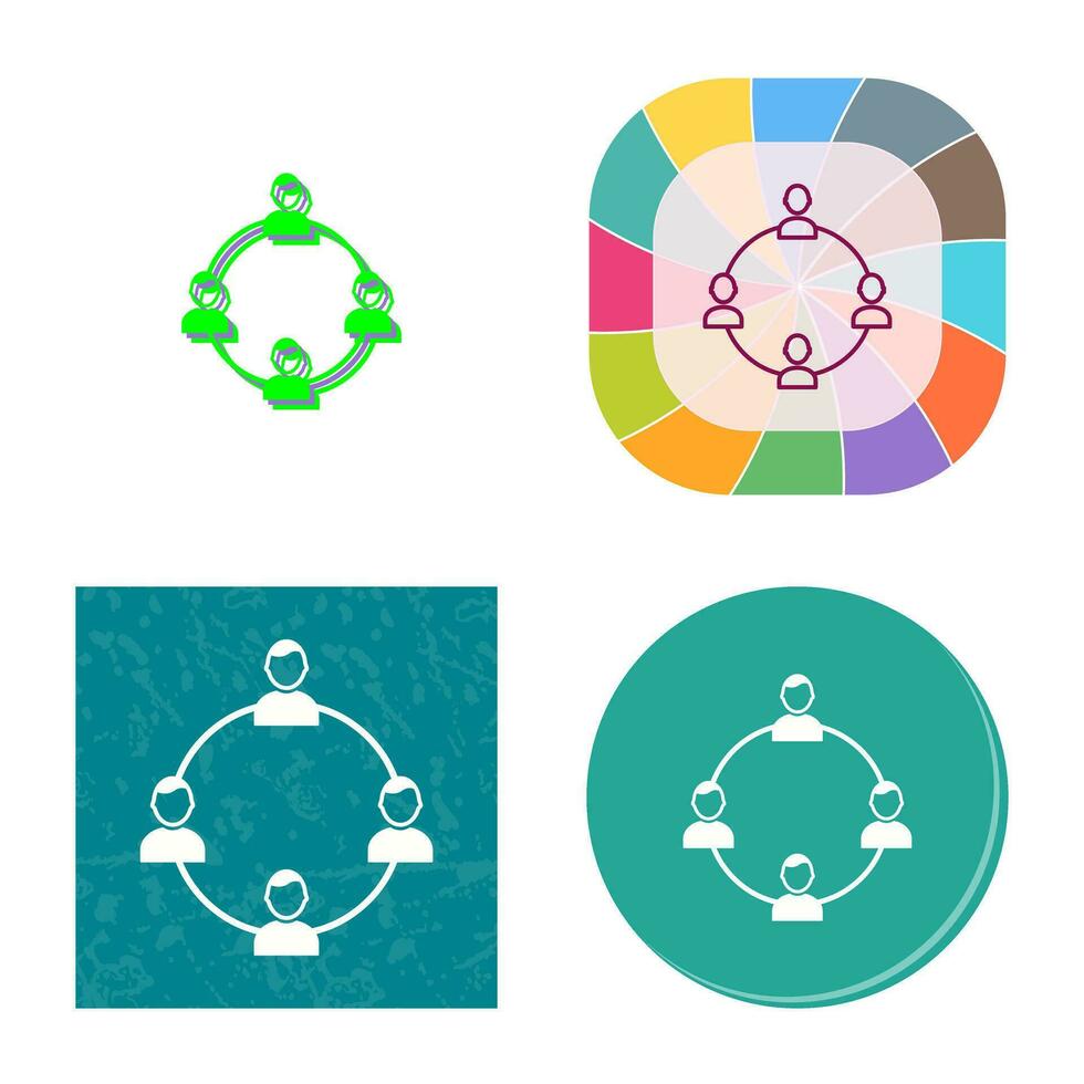 Unique Network Group Vector Icon