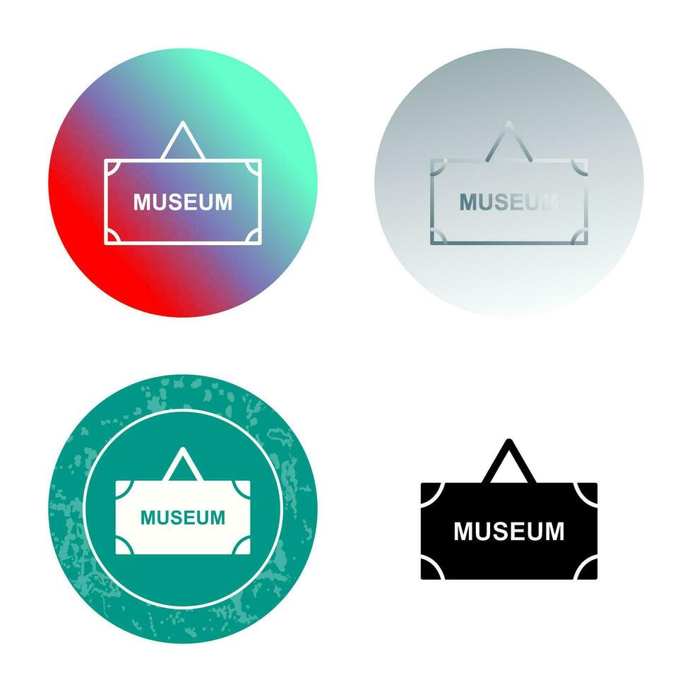 icono de vector de etiqueta de museo