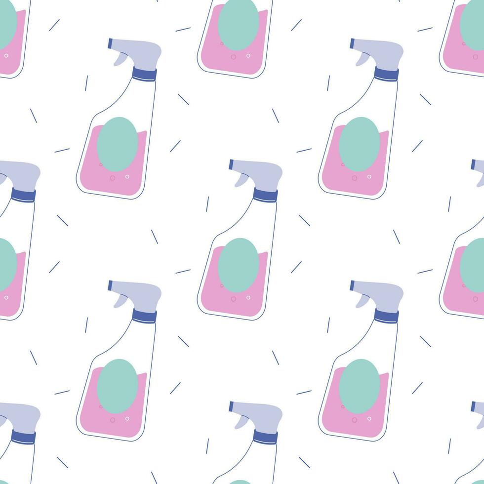 seamless pattern, glass scraper, Spray cleaner, cleaning vector