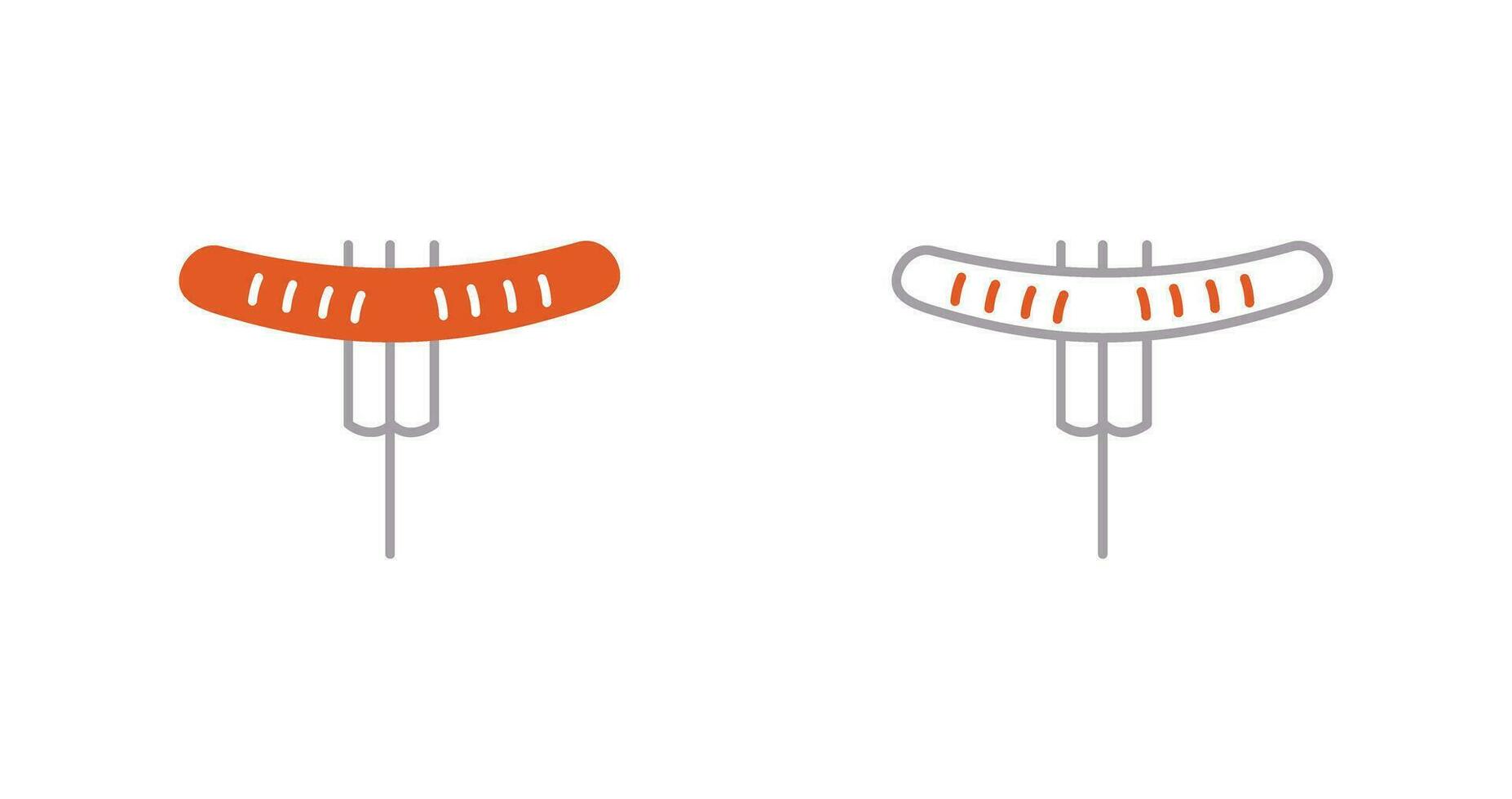 Sausage on Fork Vector Icon