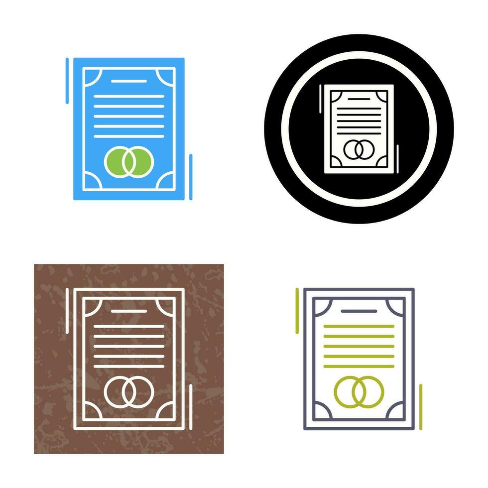 Wedding Contract Vector Icon