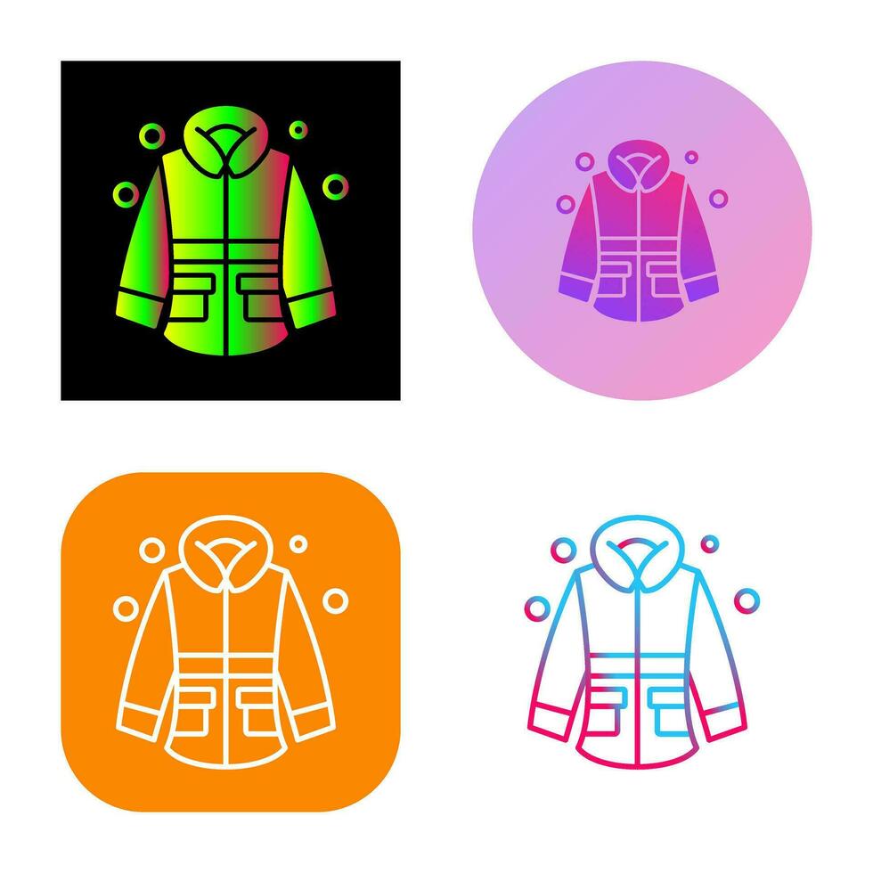 icono de vector de chaqueta de invierno