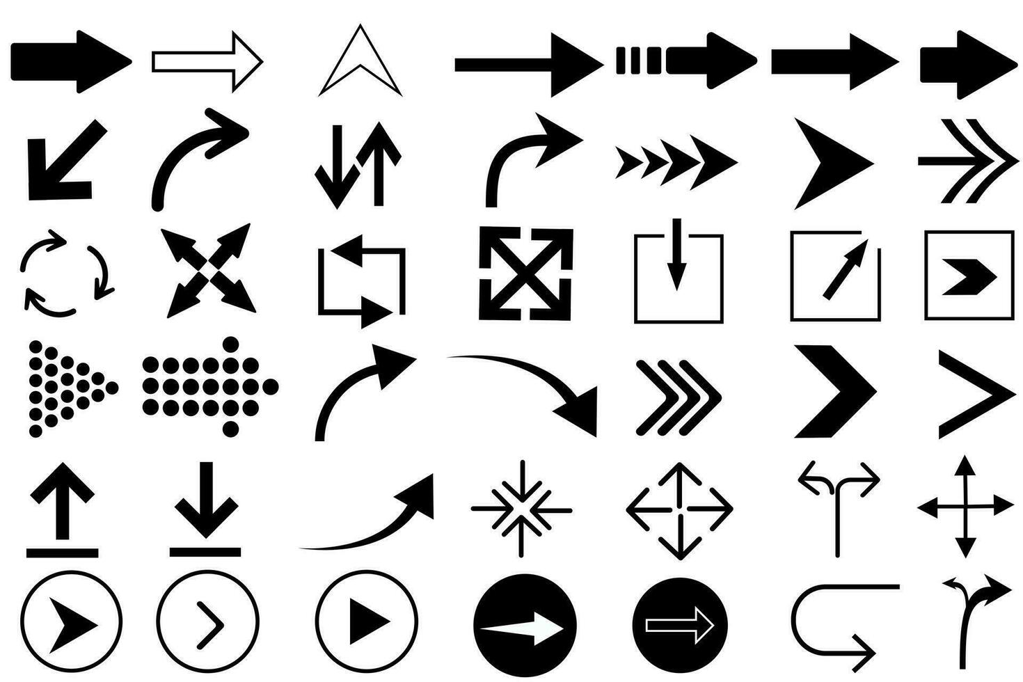 Arrows black set icons. Arrow icon. Arrow vector collection. Arrow. Cursor. Modern simple arrows. Vector