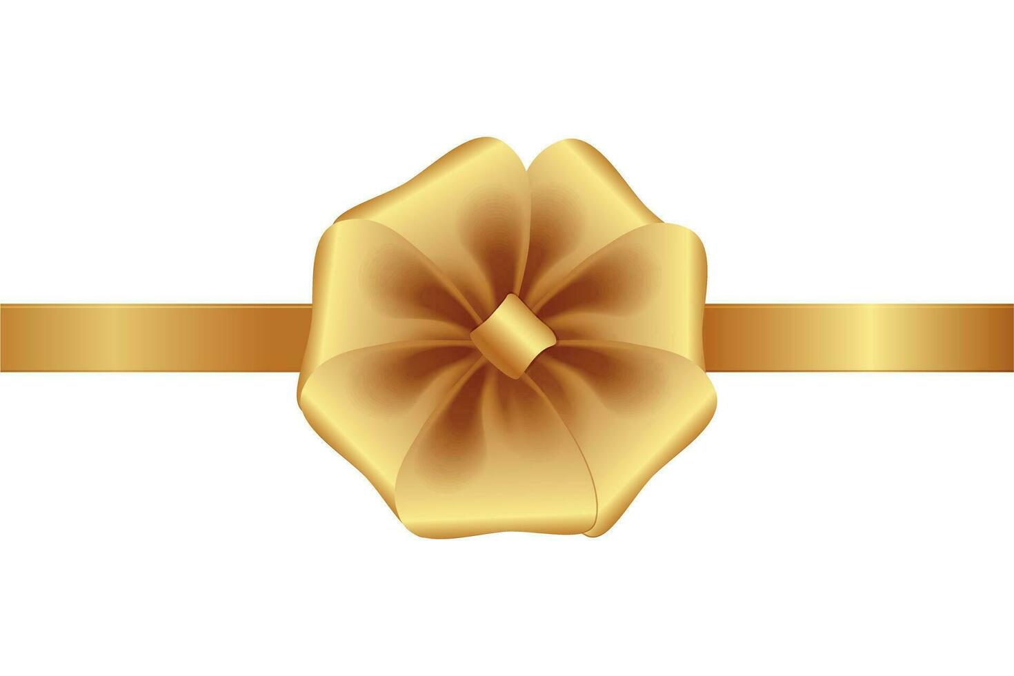 Luxury gold bow and ribbon.Can be used for gift wrapping for birthday, Valentine's day. Bow isolated on a white background. Vector illustration