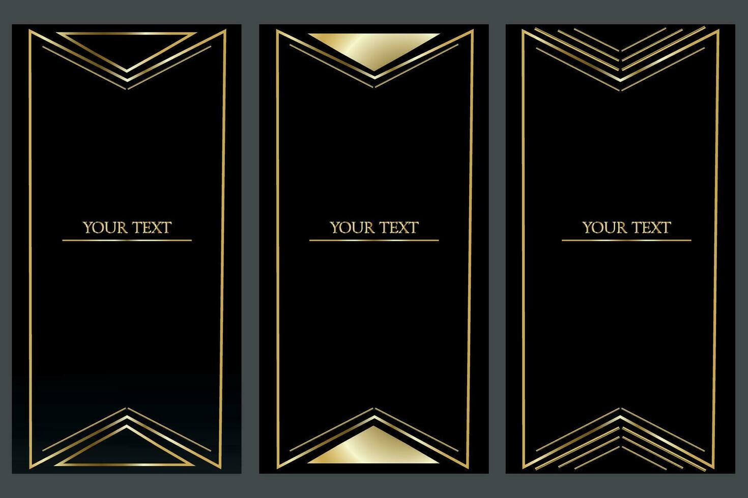 Luxury invitation card background. Golden elegant geometric shape, golden lines with gradient on black background. Premium illustration design for grand opening, card,party invitation, wedding .Vector vector