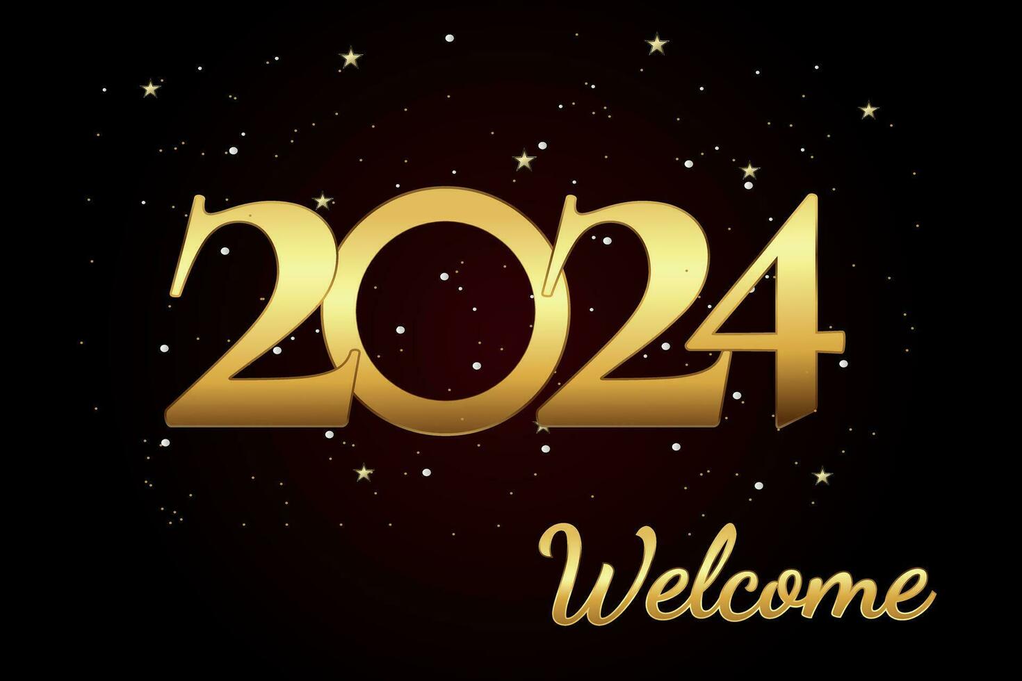 nuevo año antecedentes con letras en resumen brillante espumoso medianoche cielo. nuevo años víspera fiesta invitación tarjeta banner.nuevo año 2024 concepto.vector ilustración. vector