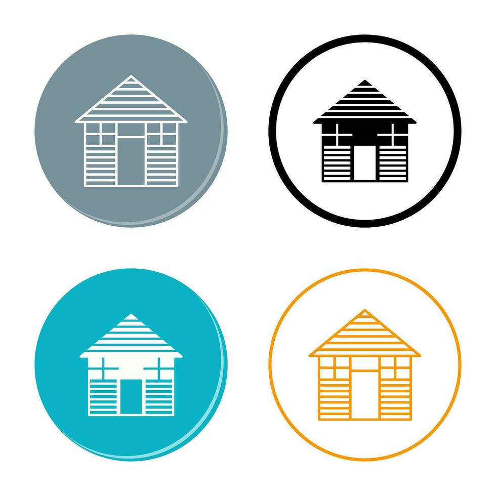 Wood Cabin Vector Icon