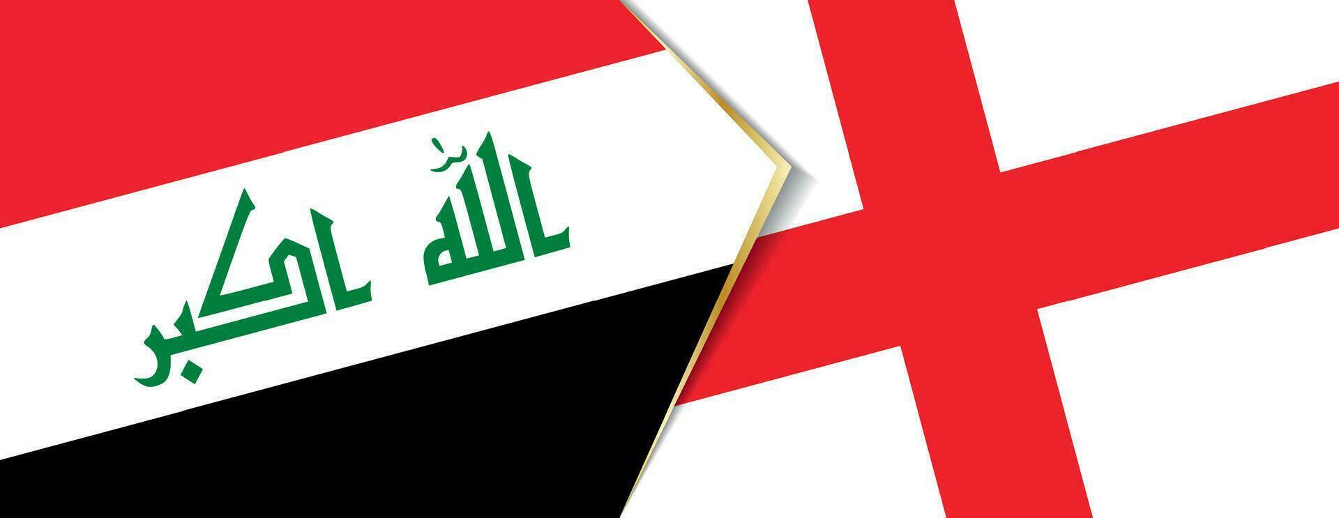Iraq and England flags, two vector flags.