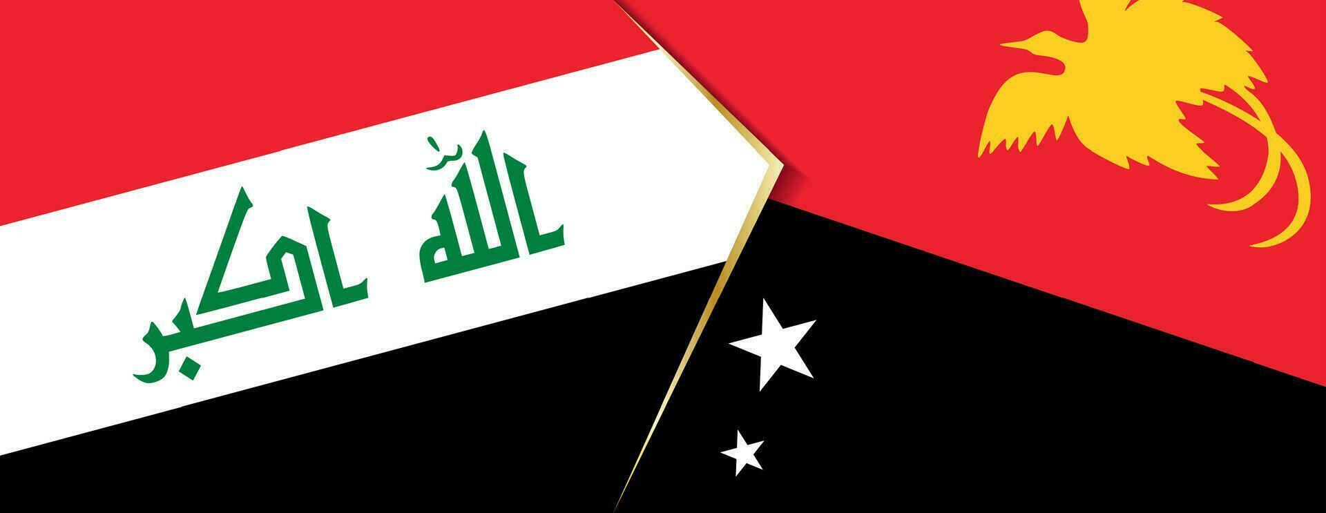 Iraq and Papua New Guinea flags, two vector flags.