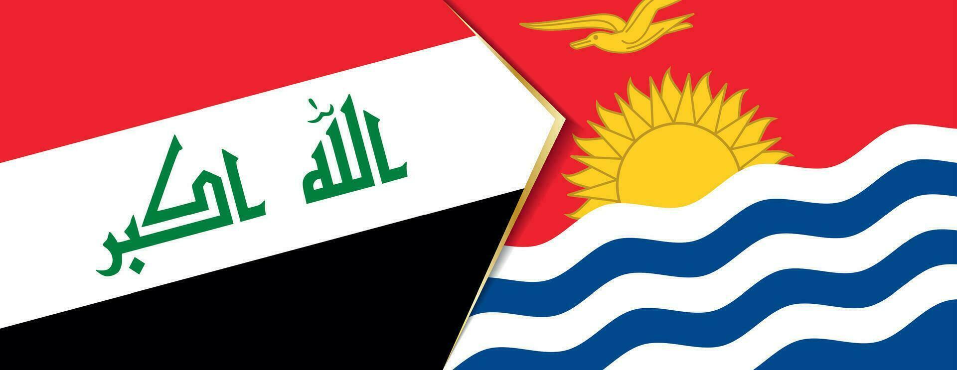 Iraq and Kiribati flags, two vector flags.