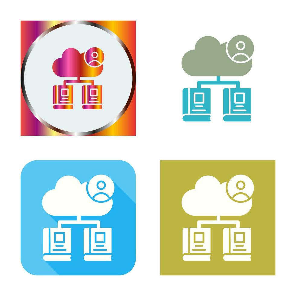 icono de vector de biblioteca de nube