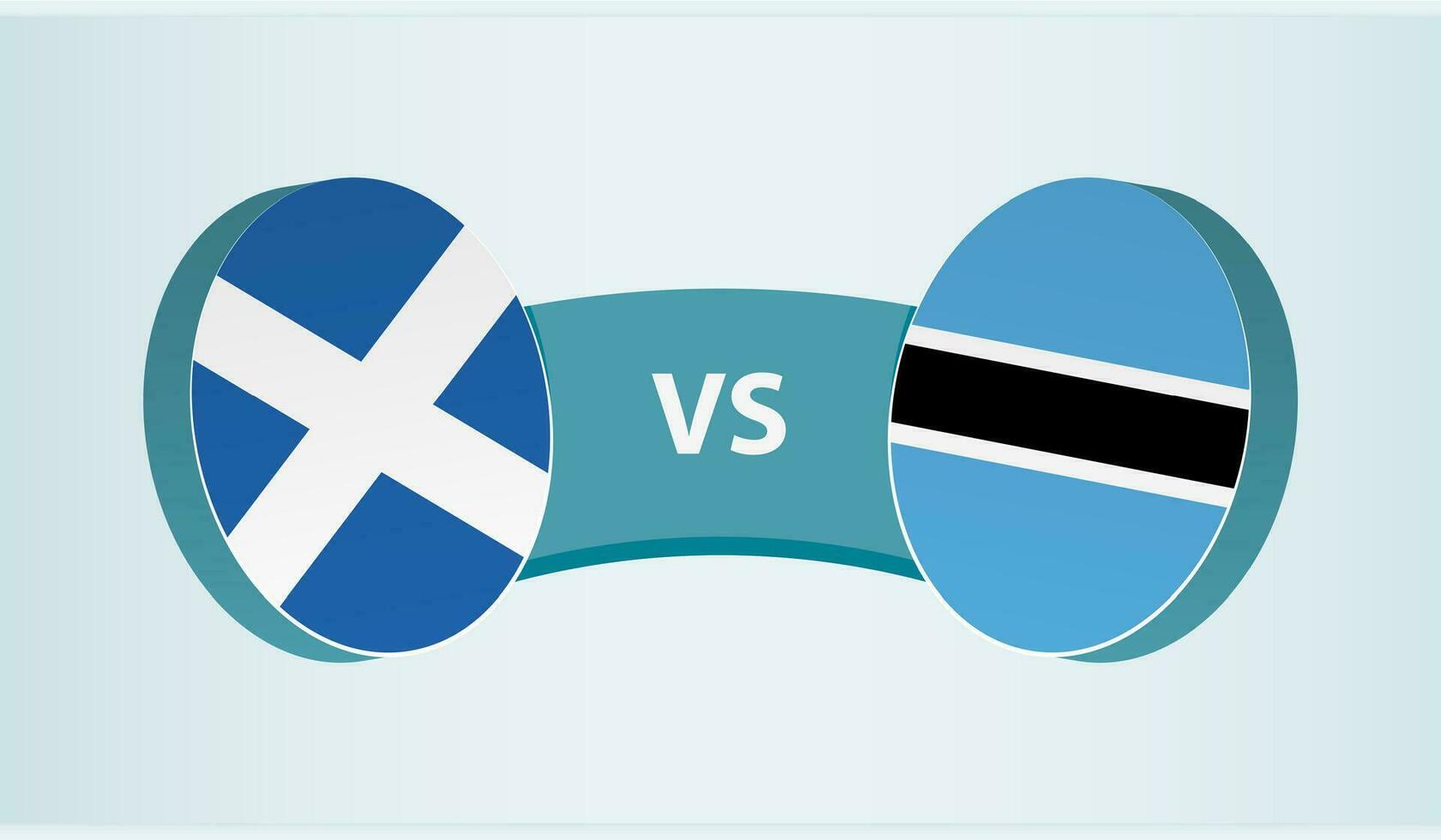Escocia versus botsuana, equipo Deportes competencia concepto. vector