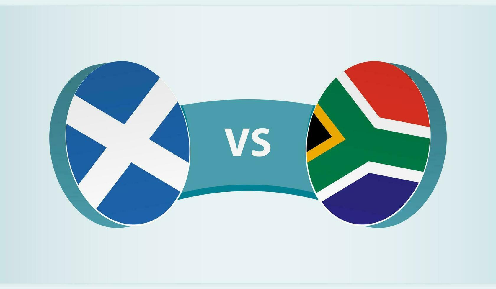 Scotland versus South Africa, team sports competition concept. vector