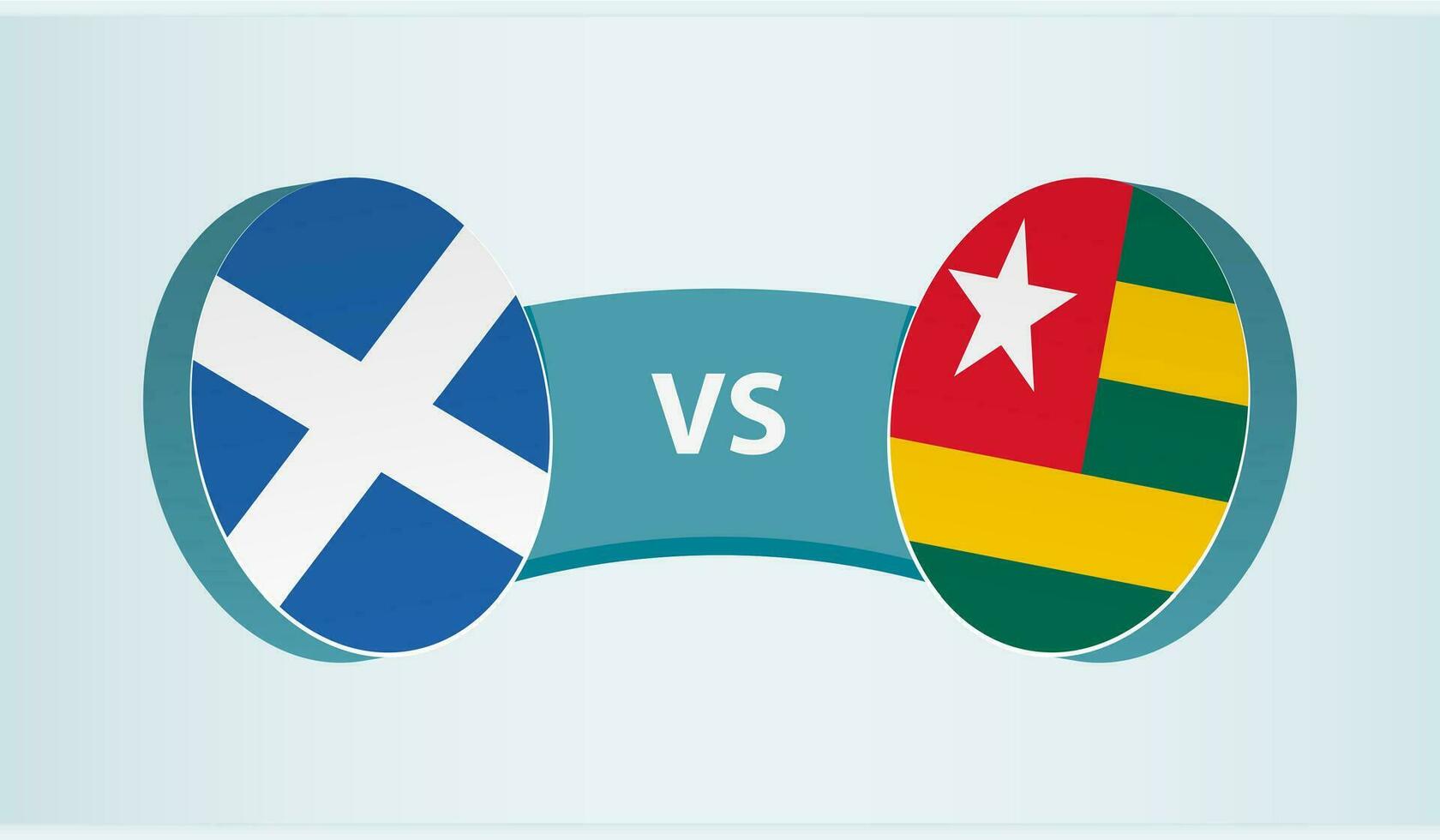 Scotland versus Togo, team sports competition concept. vector