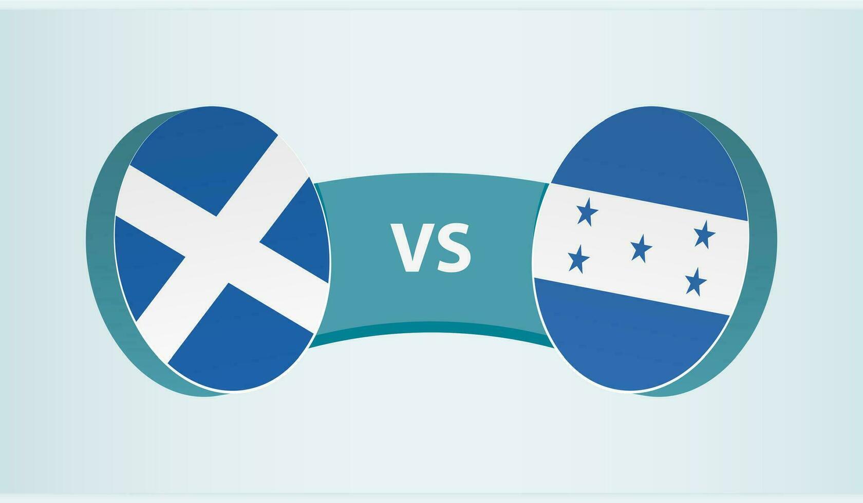Scotland versus Honduras, team sports competition concept. vector