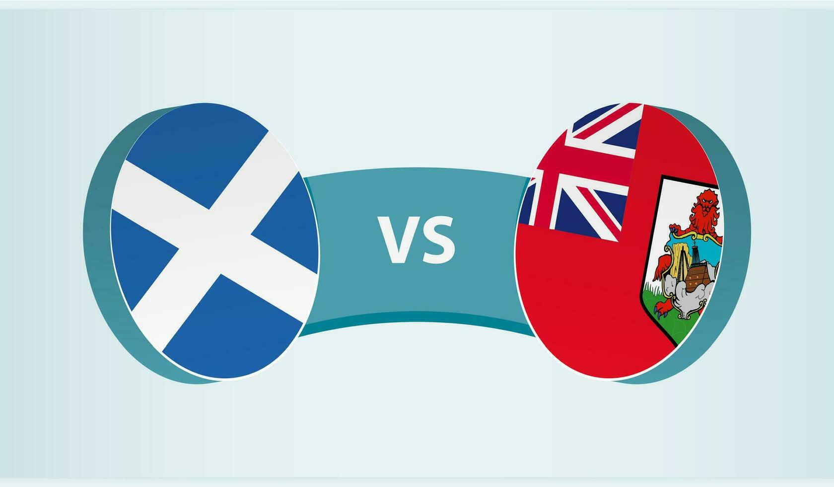 Scotland versus Bermuda, team sports competition concept. vector