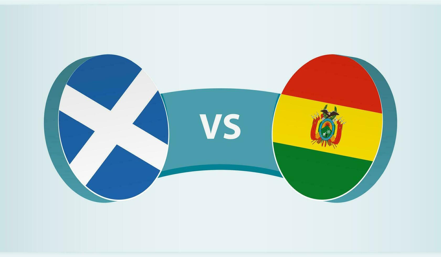 Escocia versus bolivia, equipo Deportes competencia concepto. vector