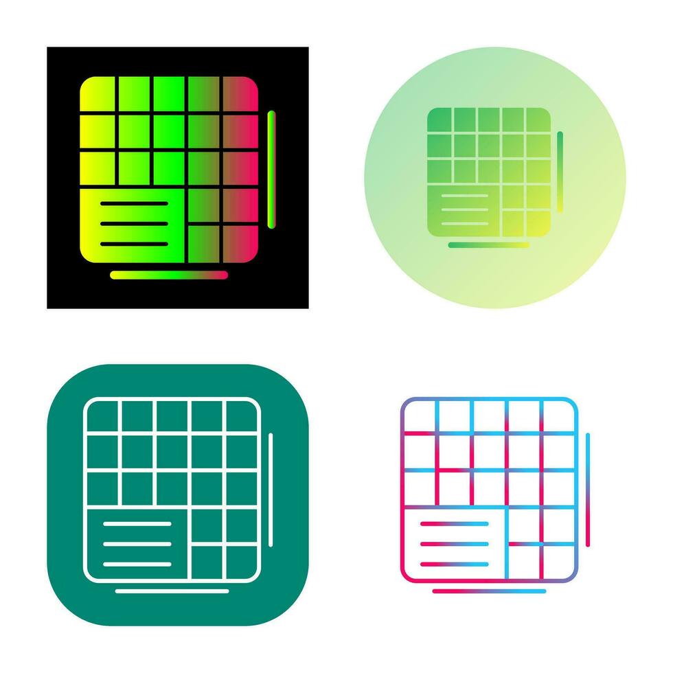 Table Data Vector Icon