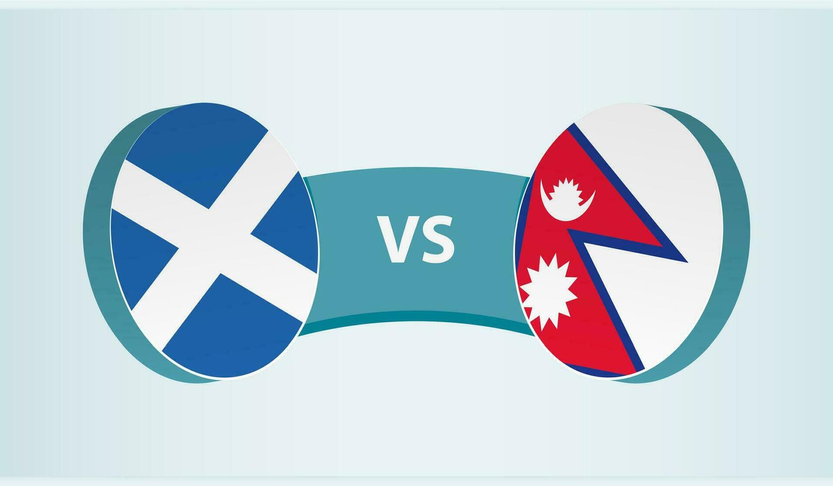 Scotland versus Nepal, team sports competition concept. vector