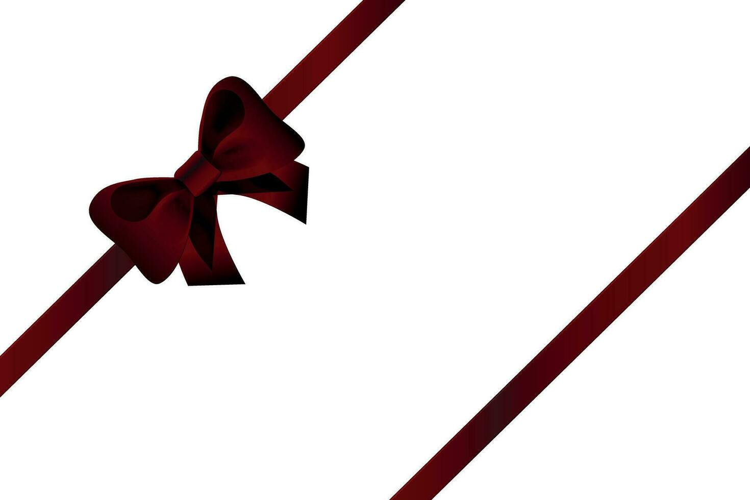 Luxurious burgundy bow for decorating gifts and surprises for the holidays. For gift wrapping for birthdays, Valentine's Day. Bow isolated on a white background. Vector illustration.