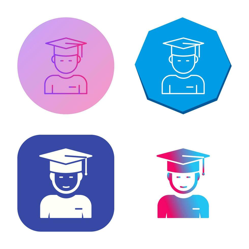 icono de vector de estudiante graduado