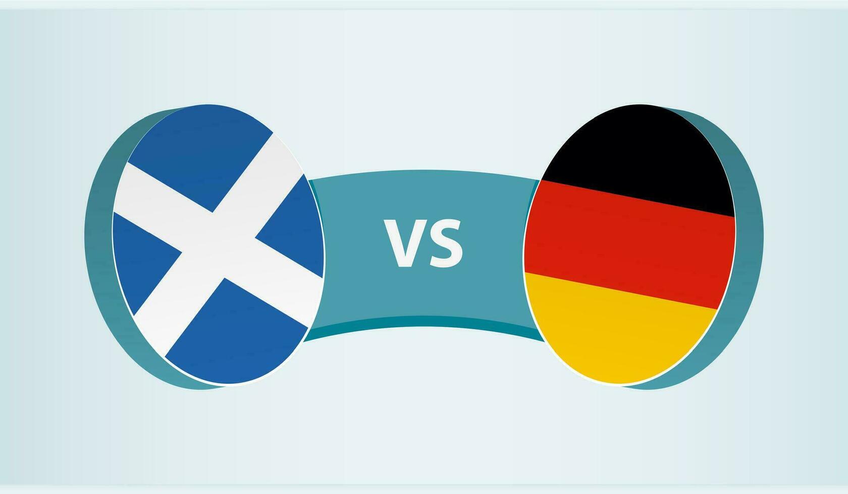 Escocia versus Alemania, equipo Deportes competencia concepto. vector