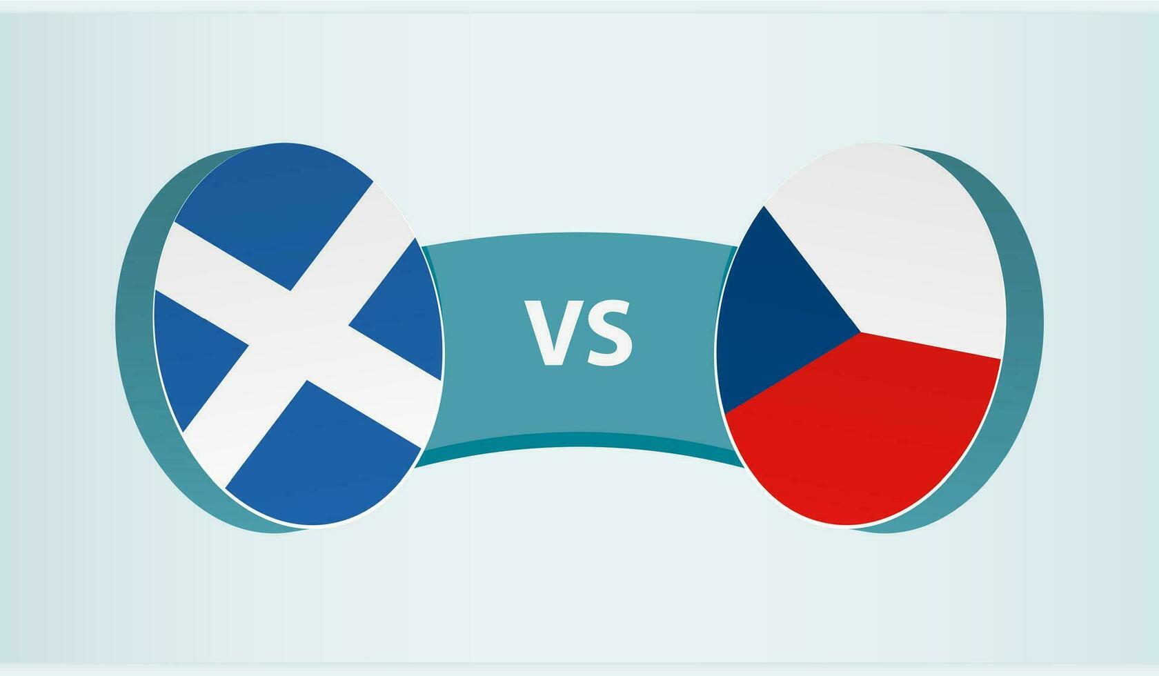 Scotland versus Czech Republic, team sports competition concept. vector