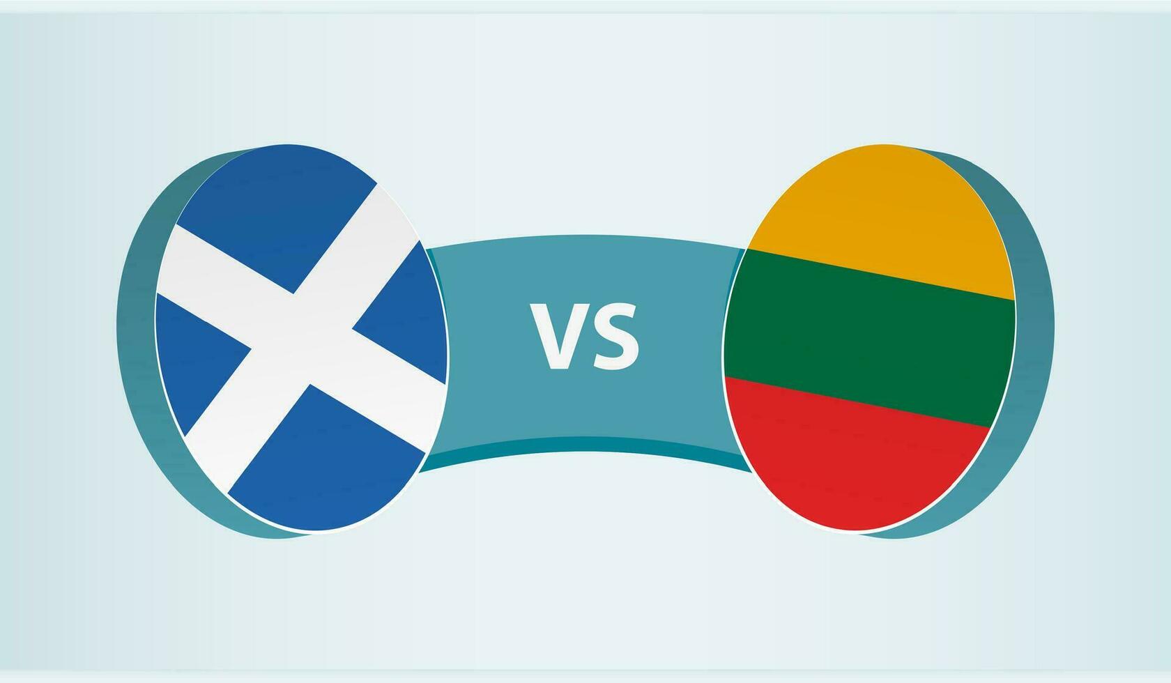 Scotland versus Lithuania, team sports competition concept. vector