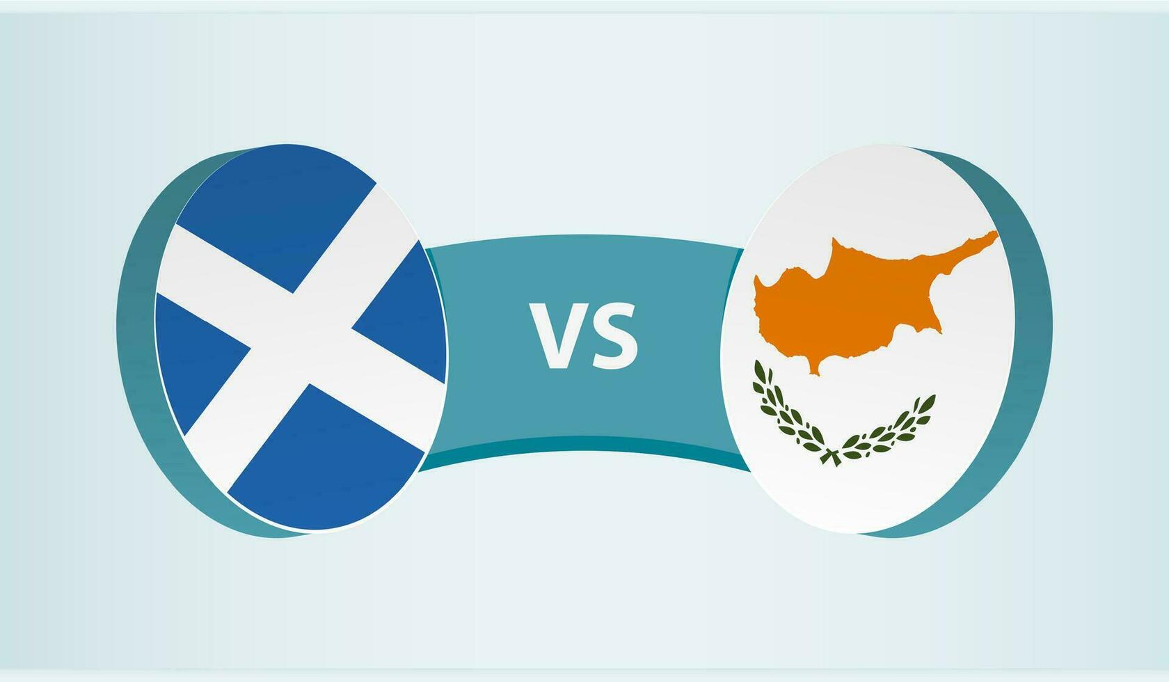 Scotland versus Cyprus, team sports competition concept. vector