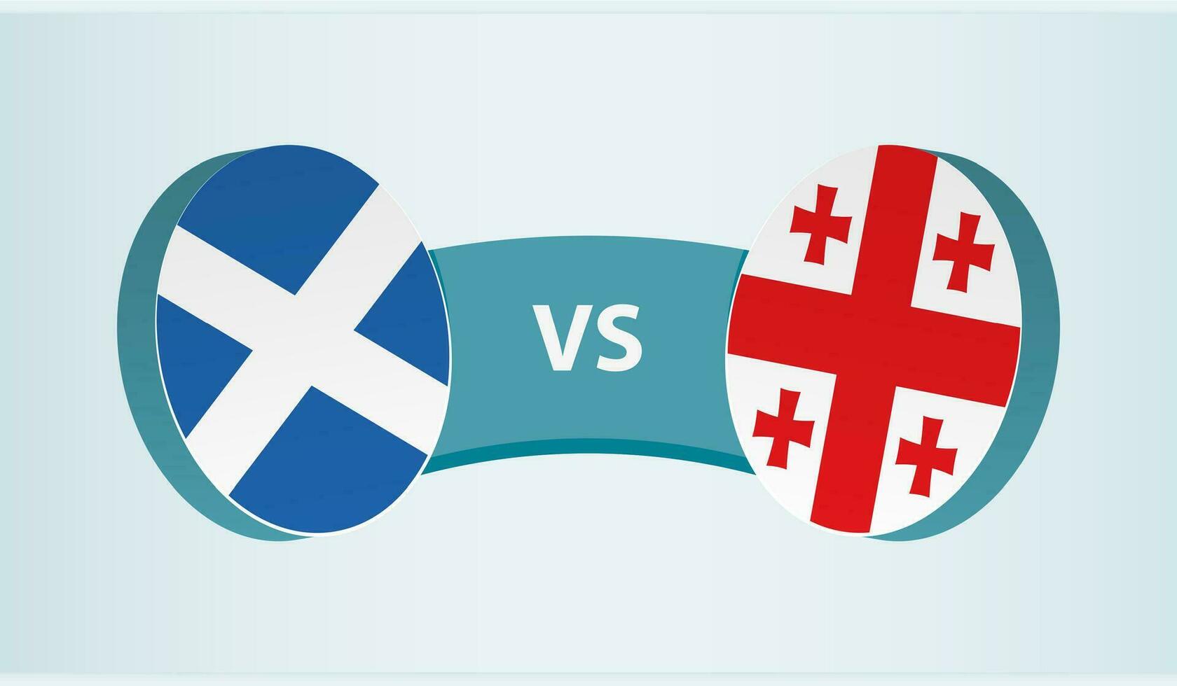 Scotland versus Georgia, team sports competition concept. vector