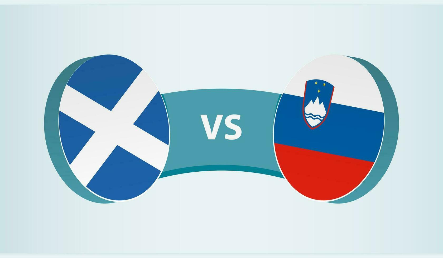 Escocia versus Eslovenia, equipo Deportes competencia concepto. vector