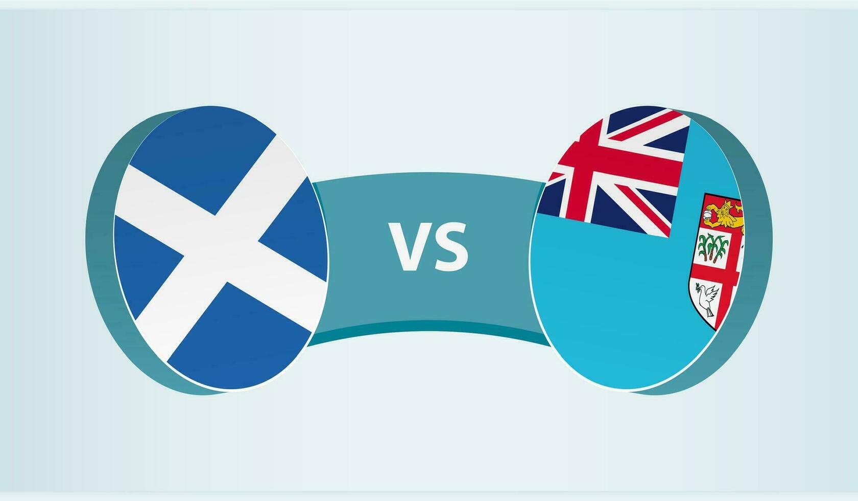 Scotland versus Fiji, team sports competition concept. vector