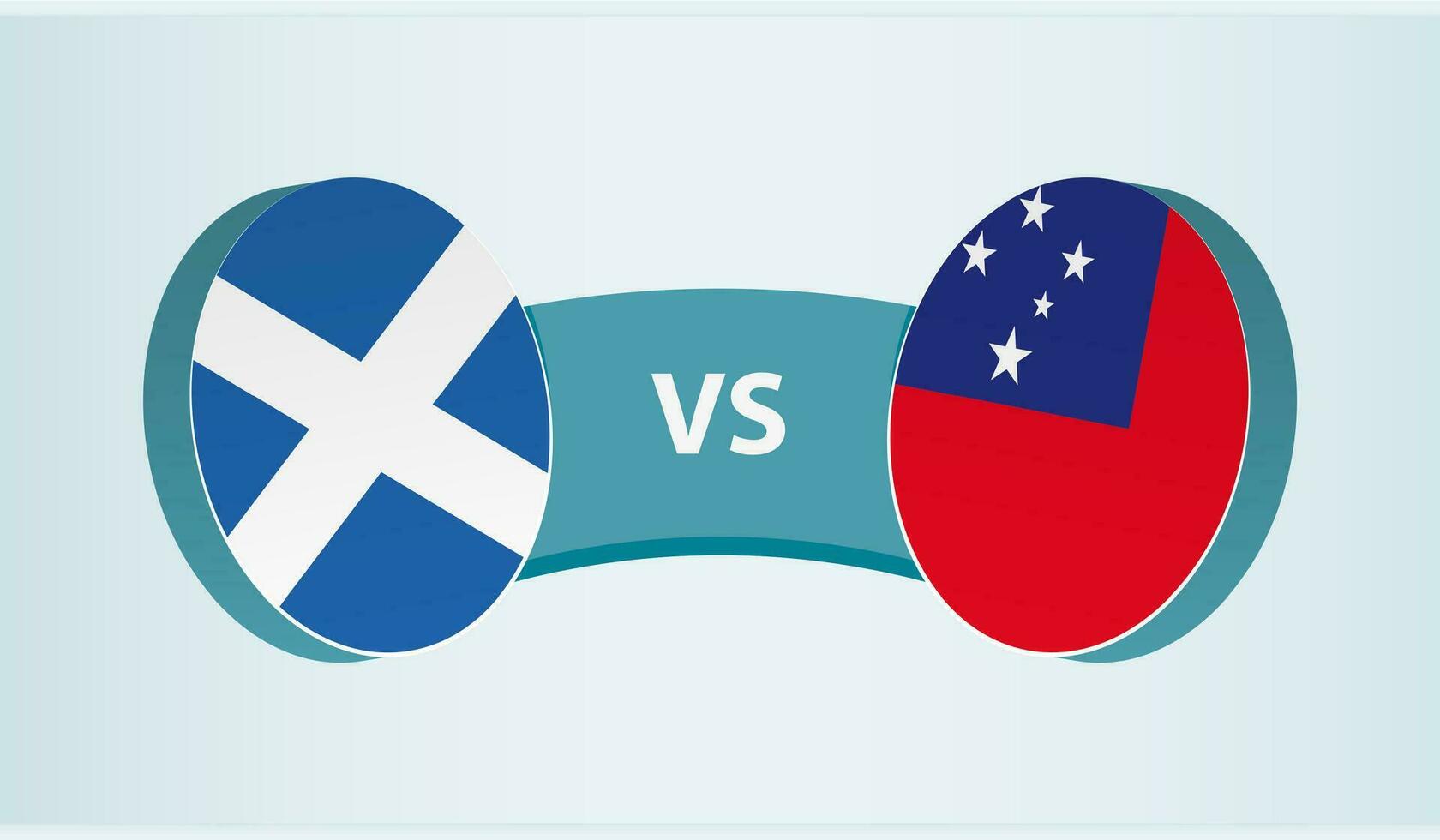 Scotland versus Samoa, team sports competition concept. vector
