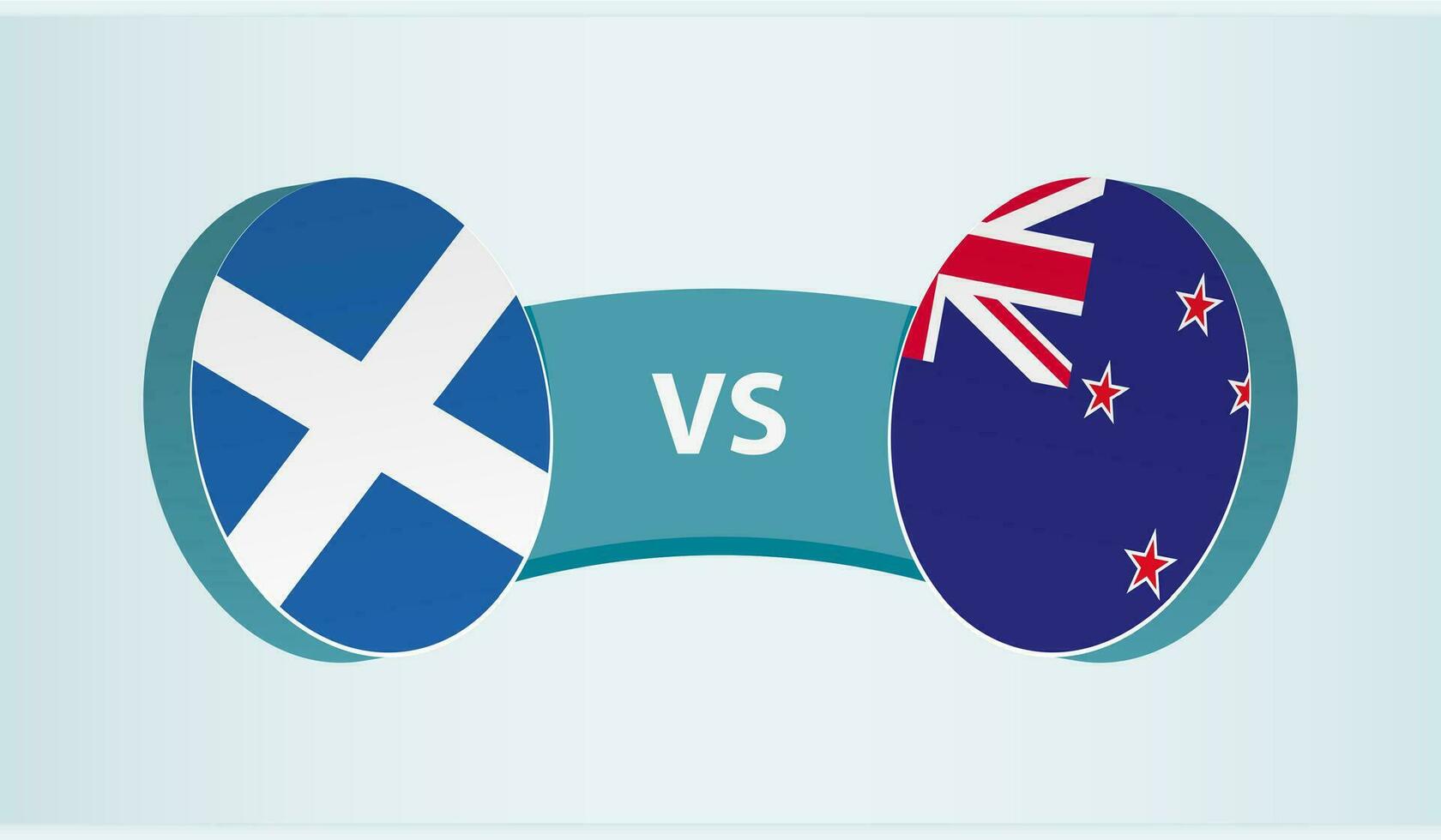 Scotland versus New Zealand, team sports competition concept. vector