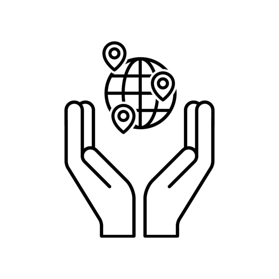 World map vector icon. Navigation illustration sign. Globe symbol. Travel logo.